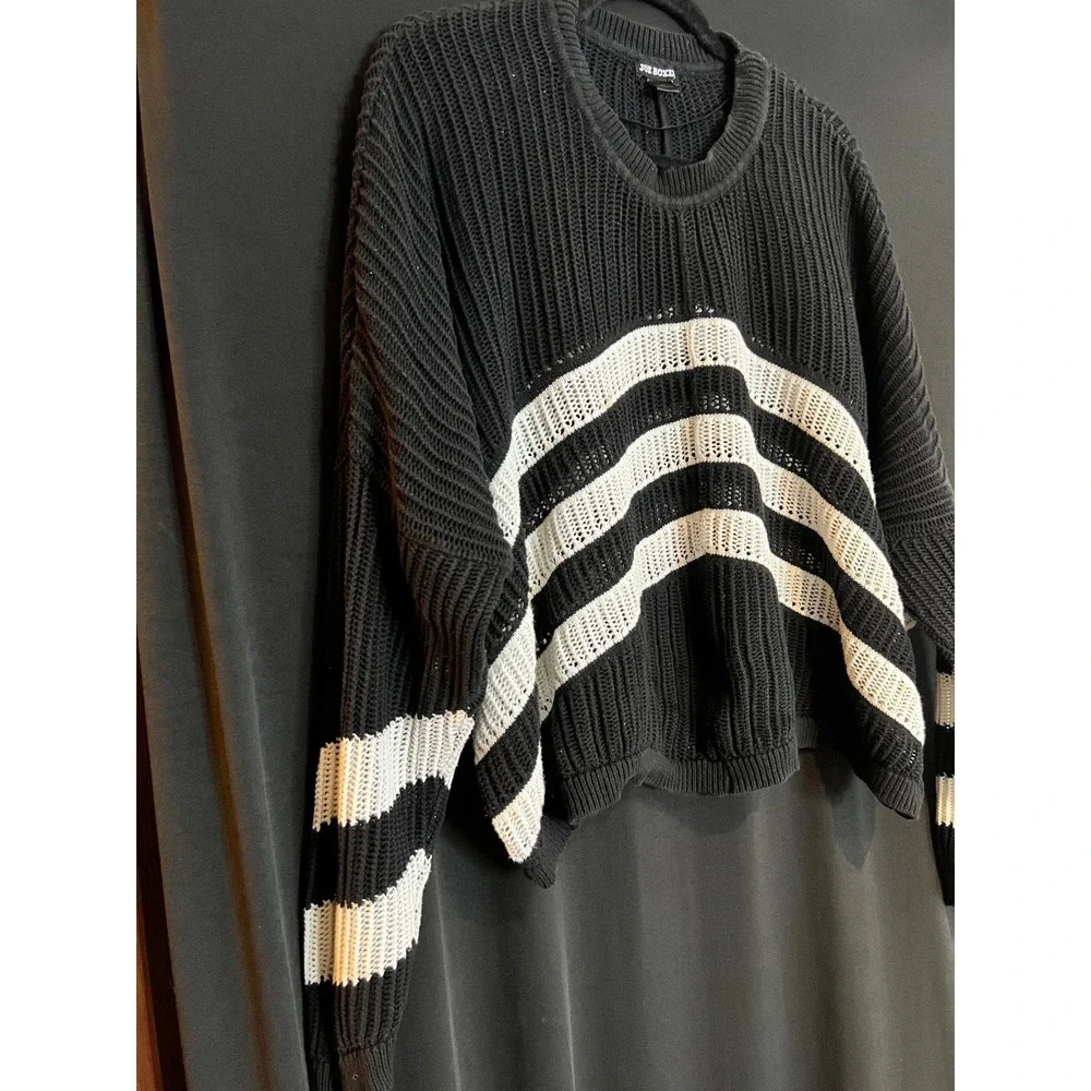 Women's Black &‎ White Knit Joe Boxer Pullover Size 3X